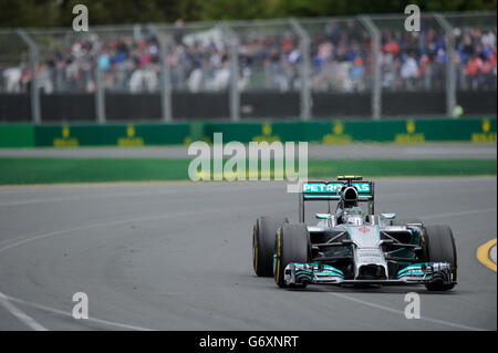 Der deutsche Nico Rosberg von Mercedes AMG Petronas beim Grand Prix von Australien 2014 im Albert Park, Melbourne, Australien. DRÜCKEN SIE VERBANDSFOTO. Bilddatum: Sonntag, 16. März 2014. Siehe PA Story AUTO Australian. Bildnachweis sollte lauten: Jon Buckle/PA Wire. Stockfoto