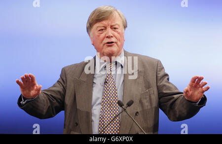 Ken Clarke spricht auf der Konferenz der Scottish Conservative Party 2014 im Edinburgh International Conference Centre in Edinburgh. Stockfoto