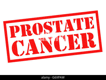 PROSTATE CANCER roten Stempel auf einem weißen Hintergrund. Stockfoto