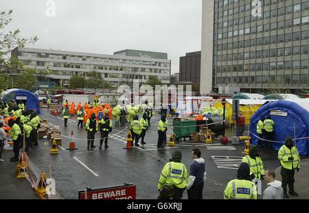 Simulierte chemischen Angriff Stockfoto