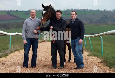 Pferderennen Sie - Michael Scudamore Stall Visit - Eccleswall Gericht Stockfoto