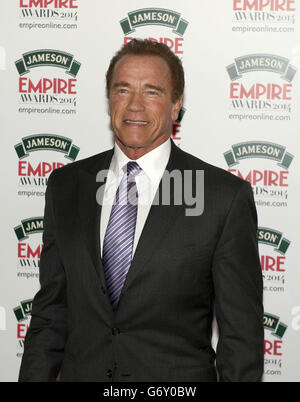 Empire Film Awards - London. Arnold Schwarzenegger bei den Empire Magazine Film Awards im Grosvenor Hotel in London. Stockfoto