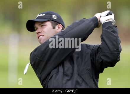 Der Engländer Paul Casey während eines Pro-am-Turniers im Golfclub Forest of Arden in der Nähe von Coventry, bevor morgen die British Masters starten. Stockfoto