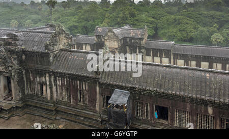 Schützt vor Regen, inneren Kolonnade Angkor Wat, Kambodscha Stockfoto