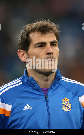 Fußball - UEFA Champions League - 16. Runde - 2. Etappe - Real Madrid gegen Schalke 04 - Santiago Bernabeu-Stadion. Torwart Iker Casillas, Real Madrid. Stockfoto