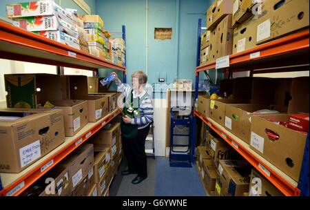 Food Bank Bericht Stockfoto