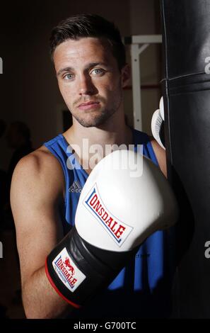 Sport - Team Scotland Boxen, Wrestling und para-Bowls Teamankündigung für Commonwealth Games - Olympia Boxing Gym. Glasgow 2014 Commonwealth Game Team Scotland Boxing-Mitglied Josh Taylor, während der Ankündigung im Olympia Boxing Gym, Glasgow. Stockfoto