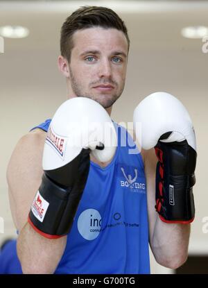 Sport - Team Scotland Boxen, Wrestling und para-Bowls Teamankündigung für Commonwealth Games - Olympia Boxing Gym. Glasgow 2014 Commonwealth Game Team Scotland Boxing-Mitglied Josh Taylor, während der Ankündigung im Olympia Boxing Gym, Glasgow. Stockfoto