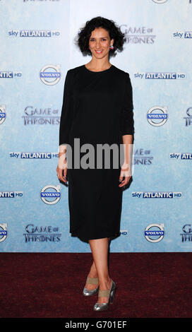 Indira Varma bei Sky Atlantic Premiere der vierten Staffel von Game of Thrones in der Guildhall, London. Stockfoto