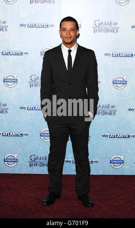 Jacob Anderson bei der Premiere der vierten Staffel von Game of Thrones von Sky Atlantic in der Guildhall, London. Stockfoto