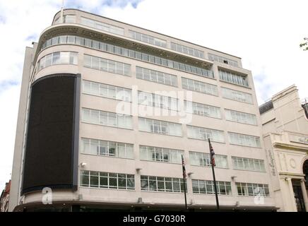 Der neue Standort des Studios von MTV TRL UK im ehemaligen Nachtclub Home am Londoner Leicester Square. Stockfoto