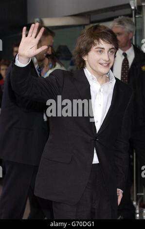 Der Star des Films Daniel Radcliffe kommt zur UK-Premiere von Harry Potter und der Gefangene von Azkaban auf dem Odeon Leicester Square in Zentral-London, dem dritten Film aus der Buchreihe des Autors JK Rowling über den Jungen-Zauberer. Stockfoto