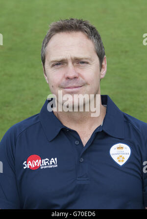 Cricket - 2014 Derbyshire CCC Media Day - 3aaa County Ground. Derbyshire's Head of Sports Science and Medicine und Lead Physio James Pipe während des Medientages auf dem 3aaa County Ground, Derby. Stockfoto