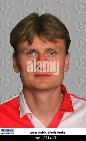 Lubos Kubik, Slavia Praha. UEFA Champions League 1996/7 - Fußball. Stockfoto