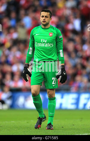 Fußball - FA Cup - Halbfinale - Wigan Athletic gegen Arsenal - Wembley Stadium. Arsenal-Torwart Lukasz Fabianski Stockfoto