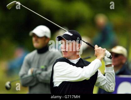 Am zweiten Tag der Diageo-Meisterschaft in Gleneagles, Schottland, ist der schwedische Patrik Sjoland am zweiten Platz. Stockfoto