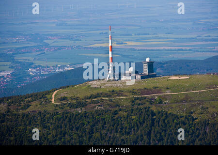 Brocken-Gipfel, Harz-Gebirge, Nationalpark Harz, Sachsen-Anhalt, Deutschland Stockfoto