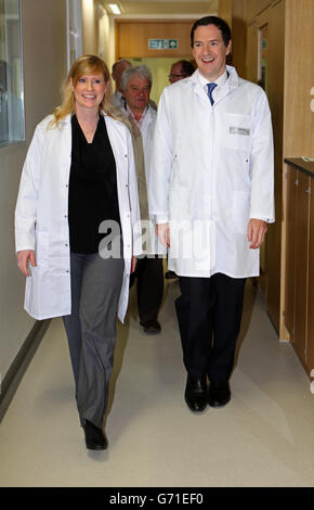 Kanzler-Rede auf Investitionen in die Wissenschaft Stockfoto