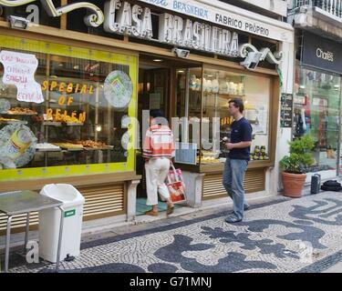 Die Bäckerei in der Rua Augusta Stockfoto