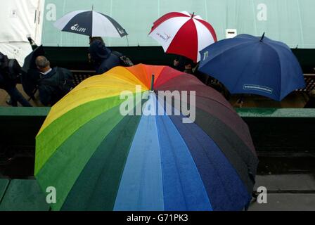 Regen in Wimbledon Stockfoto