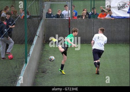 Fußball - Pools StreetGames Fußball Fives - Ziele Plymouth Stockfoto