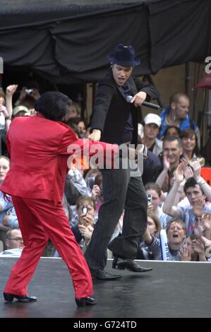 James Brown Olympische Fackel Konzert Stockfoto