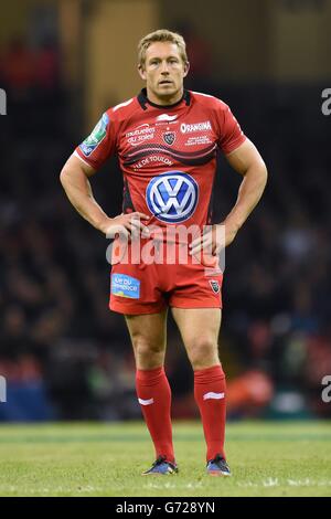 Jonny Wilkinson von RC Toulon beim Heineken Cup-Finale im Millennium Stadium, Cardiff. Stockfoto