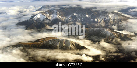 Luftaufnahme von Queenstown, neuseeländische PRESSE VEREIN Foto. Bilddatum: Montag, 14. April 2014. Bildnachweis sollte lauten: Anthony Devlin/PA Wire Stockfoto