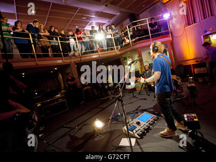 Ed Sheeran Radio 1 Sitzung - London Stockfoto