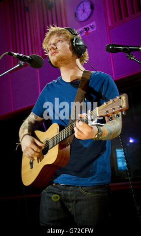 Ed Sheeran Radio 1 Sitzung - London Stockfoto