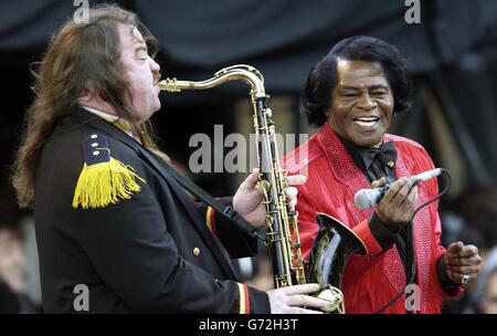 James Brown Olympische Fackel Konzert Stockfoto