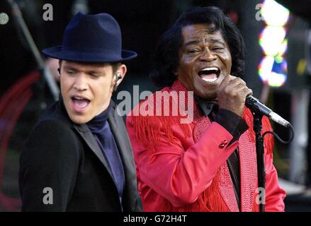 James Brown Olympische Fackel Konzert Stockfoto