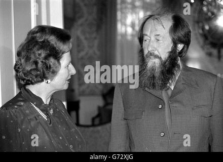 Thatcher und Aleksander Solschenizyn Stockfoto