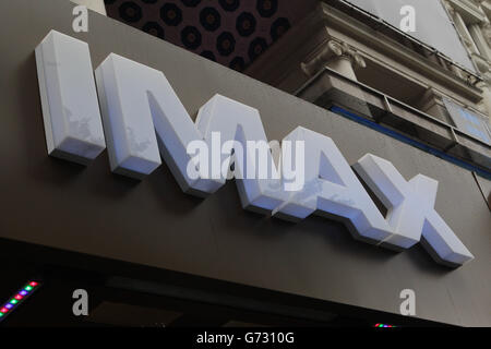 Kinoqualität. Das Imax Empire-Kino am Leicester Square, London. Stockfoto