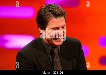 Die Graham Norton Show - London. Tom Cruise während einer Aufnahme der Graham Norton Show in den London Studios im Zentrum von London. Stockfoto