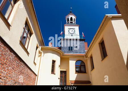 Klassizistische Rathaus Trzebiatow Westpommern Polen Stockfoto