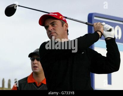 Irlands Paul McGinley startet in seine erste Runde der 133. Open Golf Championship im Royal Troon in Schottland. KEIN HANDY. Stockfoto