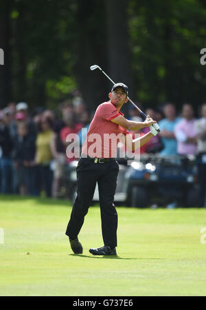 Der Spanier Pablo Larrazabal am vierten Tag der BMW PGA Championships im Wentworth Club, Surrey. Stockfoto