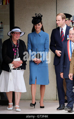 Der Herzog und die Herzogin von Cambridge in Arromanches, Frankreich, bei Veranstaltungen zum 70. Jahrestag der Landung des D-Day. Stockfoto