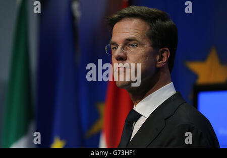 Der niederländische Premierminister Mark Rutte kommt zu einem Treffen und Arbeitsessen mit Taoiseach Enda Kenny in den Regierungsgebäuden in Dublin. Stockfoto