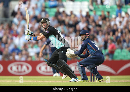 Cricket - NatWest T20 Blast - South Division - Surrey / Essex - Kia Oval. Kevin Pietersen von Surrey in Aktion Stockfoto