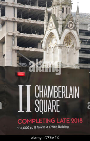 Abriss der Zentralbibliothek in Chamberlain Quadrat, Birmingham UK. Stockfoto