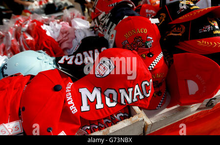 Monaco Memorabilia während des Trainings für den Großen Preis von Monaco 2014 auf dem Circuit de Monaco, Monte Carlo. Stockfoto