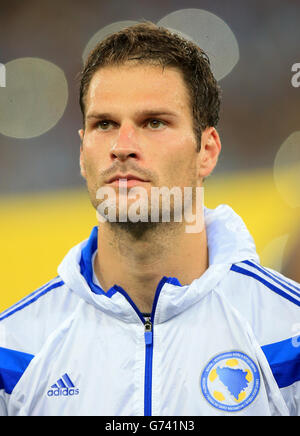 Fußball - FIFA Fußball-Weltmeisterschaft 2014 - Gruppe F - Argentinien / Bosnien und Herzegowina - Maracana. Bosnisch-herzegowinischer Torhüter Asmir Begovic Stockfoto