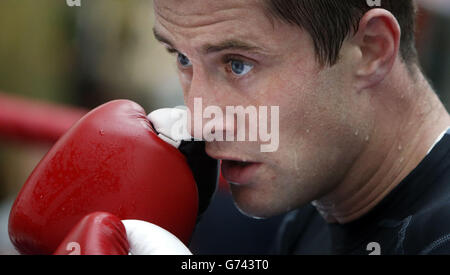 Ricky Burns während einer Trainingseinheit im Braehead Shopping Centre, Glasgow. Stockfoto