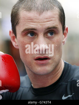 Ricky Burns während einer Trainingseinheit im Braehead Shopping Centre, Glasgow. Stockfoto