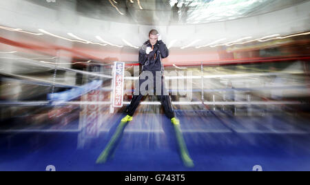 Ricky Burns während einer Trainingseinheit im Braehead Shopping Centre, Glasgow. Stockfoto