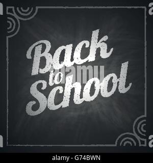 Zurück zu Schule-Text auf Tafel Hintergrund Vektor. Stock Vektor
