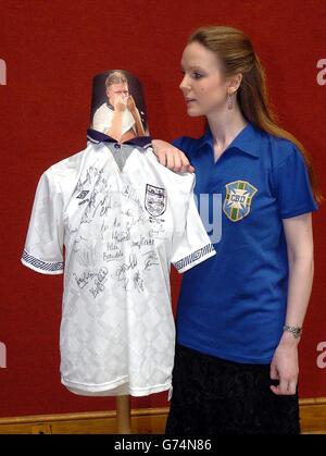 Paul Gascoigne Shirt getragen bei der WM 1990 Stockfoto