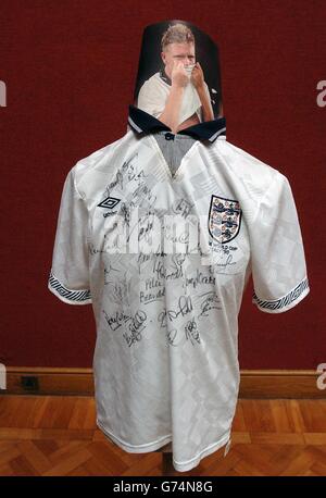 Paul Gascoigne Shirt getragen bei der WM 1990 Stockfoto